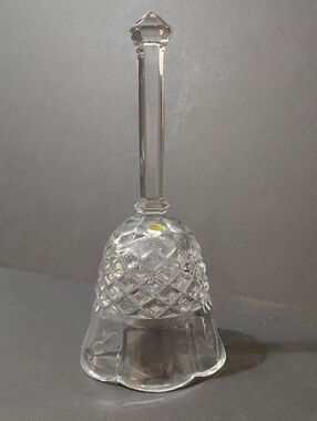 Vintage Kristal Zajecar 24% Lead Crystal Diamond Pattern & Scalloped Rim Bell